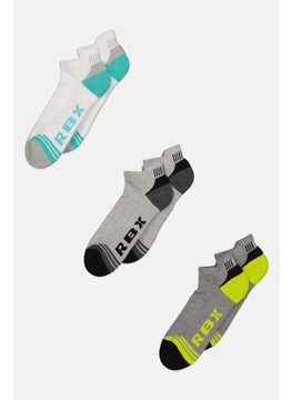 اشتري Men 3 Pairs Ankle Sports Socks, Grey Combo في الامارات