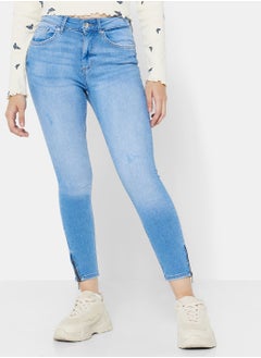 Buy Blush Mid Waist Skinny Fit Jeans in UAE