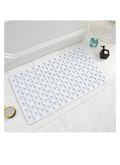 Buy Non-Slip Bath Mat, Soft TPE Shower Mat with Suction Cups and Drain Holes, Bathroom Anti-Slip Mat for Shower, Bathtub (120 * 80cm, White) in UAE