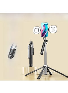 Buy New 1.8m Anti-Shake Selfie Stick With Tripod and 360° Handle Black stainless steel P190 [with 2 mirror headlights 9-gear color matching]] in Saudi Arabia