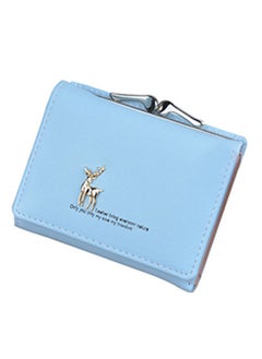 Buy Solid Color Metal Deer Design Purse Blue in UAE