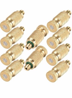 اشتري Brass Misting Nozzle, 10 Pack High Pressure Spray Nozzle 10/24 UNC Outdoor Anti-drip Fogging Head System for Landscaping Cooling ( 0.012 Orifice ) في الامارات