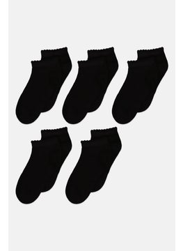 اشتري Toddlers Girl 5 Pairs Solid Socks, Black في الامارات