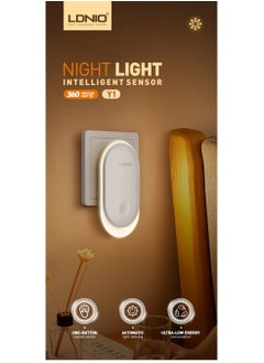 اشتري LDNIO Y1 Intelligent Sensor LED Night Light Bulb Slim Design Dream Light - White في مصر