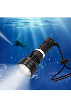 Buy Diving Flashlight Dive Torch 2000 Lumen Waterproof Underwater LED Submarine Lights Holder with Rechargeable Battery,Charger for Under Water Deep Sea Cave at Night in UAE