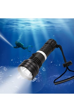 Buy Diving Flashlight Dive Torch 2000 Lumen Waterproof Underwater LED Submarine Lights Holder with Rechargeable Battery,Charger for Under Water Deep Sea Cave at Night in UAE