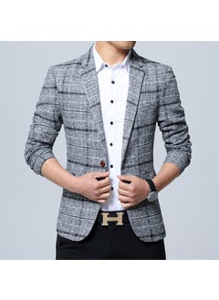 اشتري 1 x 5 pcs Mens Slim Fit Blazer Casual Korean Suit Jacket 603 Gray في السعودية