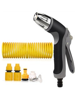 Garden Spiral Hose Nozzle Set with High Pressure Washer Spray Gun &  Connectors, Telescopic Coil Spring Water Pipe, for Car & Pet Washing, Lawn  & Plant Watering, Home Cleaning (50ft / 15m)