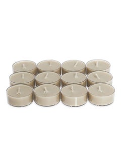 Buy Basic 12 - Pieces Vanilla Tealight Candle Set Dew in UAE