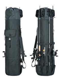 Buy Durable Folding Fishing Rod Bag, with Rod Holder Waterproof Fishing Pole Case Rod Bag Holds 5 Poles Tavel Case Large Capacity Organizer Fishing Gear Bag Gifts for Men(Black) in UAE