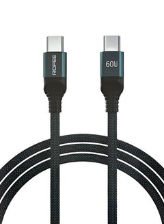 اشتري Fast Charging and Data Transmittion Cable 60W 1.2 Metre C to C Cable Nylon USBC to USBC Charge Cord for USB C TO C Devices Black في الامارات