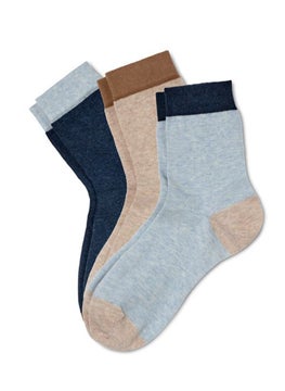 Buy Men 3 Pairs Colorblock Crew Socks, Assorted Color in UAE