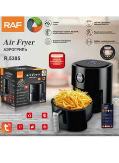 Buy Oil-free fryer (mobile application) digital, 4 liters - R.5385 - black - RAF - 1300 watts in Egypt