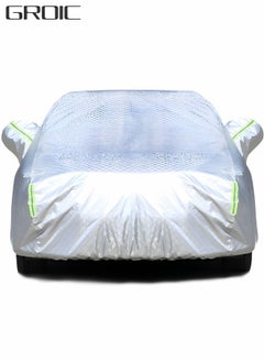 Buy Multi-Layers Car Cover Waterproof All Weather for Automobiles, Outdoor Full Cover Windproof, Sand proof, Rain proof, UV proof Car Covers with Zipper Door Car Protection White, YXL in Saudi Arabia