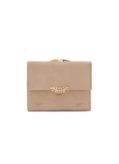 Buy New Style Short Wallet Women's Fresh Style And Korean Style Printed Leaf Hardware Buckle Multifunctional Card Bag Coin Purse in Saudi Arabia