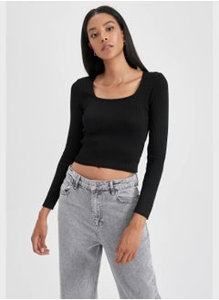 Buy Fitted Square Neck Sweater in Saudi Arabia