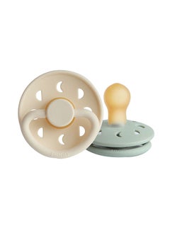 Buy Pack Of 2 Moon Phase Latex Baby Pacifier 0-6M, Cream/Sage - Size 1 in Saudi Arabia