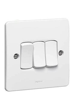 اشتري RACO LEGRAND 730003 SINGLE POLE SWITCH SYNERGY 3 GANG 2 WAY 10 AX 250 V WHITE في الامارات