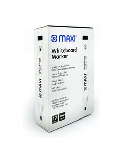 Buy Maxi Whiteboard Marker Chisel Box Of 10Pc Black in UAE