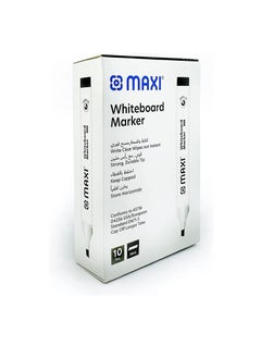 Buy Maxi Whiteboard Marker Chisel Box Of 10Pc Black in UAE