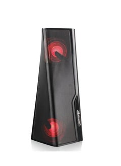 Buy Q8S Kisonli tower music speaker, Portable wireless, Bluetooth, stereo sound, support AUX USB MEMORY CARD FM, LED light, black in Egypt