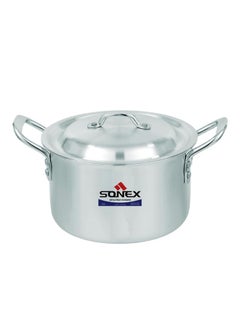 Buy Sonex Classic Cooking Pot No.7 – 33 cm Diameter, 15 Liter Capacity, Aluminum Construction, Stainless Steel Handles, Includes Lid in UAE