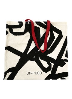 Buy Canvas Tote Bag- White Confetti With Red Strap in Egypt