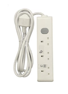 Buy 3 Yard Power Extension Cord Multi plug 3 Way White Saudi Made in Saudi Arabia