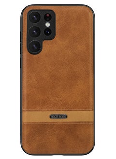 اشتري Rich Boss Leather Back Cover For Samsung Galaxy S22 Ultra (Light Brown) في مصر