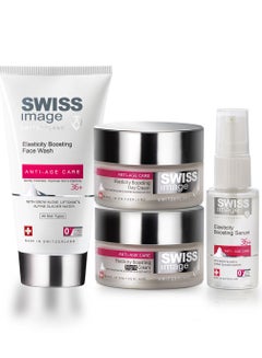 اشتري Swiss Image Anti-Ageing Skin Care Regime Kit For Collagen Boosting, Microsculpting, Moisturizing- Face Wash 150ml, Face Serum 30ml, Day Cream 50ml & Night Cream 50ml For All Skin Types في الامارات