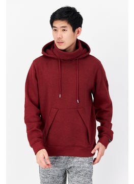 Buy Men Hooded Front Pocket Fleece Sweatshirts, Russet in UAE