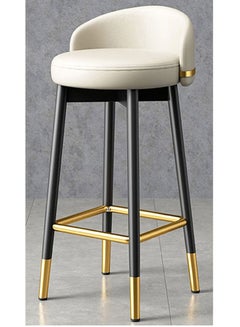 اشتري Bar Stools Nordic Bar Chair Luxury Home Bar Stool Metal Legs with Velvet Cushion High Chair Bar Chair Back Bar Stoola Bar Chairs في الامارات