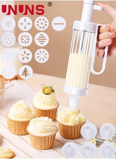 Buy Biscuit Maker Set,Biscuit Press Maker With 20 Disc And 4 Nozzles,Baking Tool Biscuit Cake Dessert DIY Maker And Decoration,White in UAE