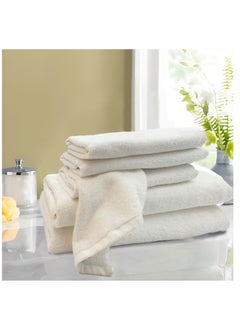 اشتري منشفة حمام من أيريس قطن أبيض سادة 650 جرام في المتر المربع 70 × 140 سم ، مجموعة من 6 قطع في الامارات