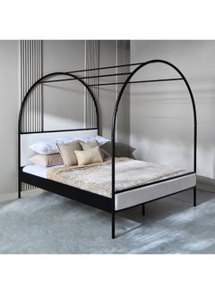 Buy Marwell Abby Queen Canopy Metal Upholstered Bed 208 x 199 x 166.5 cm, Mattress Size - 160x200cm in UAE