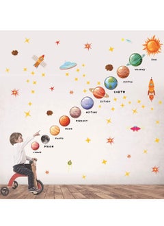 Buy 3Pcs Solar System Outer Space Wall Stickers Planets in The Space Universe Stick Removable Wall Stickers for Kids Nursery Bedroom Living Room Playroom in Saudi Arabia