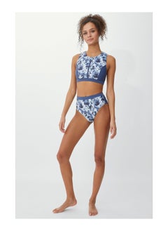 Buy Fold Over Marble Print Active Bikini Pant in UAE