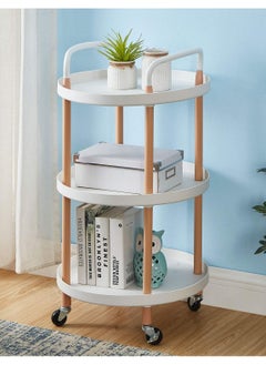 Buy Serving cart with 3 circular shelves on wheels in Saudi Arabia