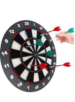 Buy Safety Dart Board Set, 16.3 Inch Soft Rubber Board, Game with 6 Tip Darts and Rotating Number Ring, Suitable for Kids Adults, Office Home in Saudi Arabia
