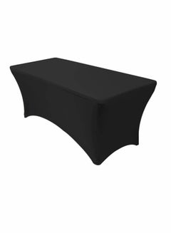 Buy Spandex Tablecloths 6FT Table Cover Rectangular Stretch Tablecloth Tight Fit Table Cover for Parties, Trade Shows, Djs, Weddings and Events of All Kinds (Black) in Saudi Arabia
