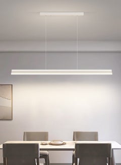اشتري Smart dimmable chandelier modern minimalist style white one-line chandelier kitchen island dining room bedroom living room 3000k-5700k في السعودية