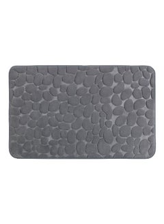 Buy Pebble Design Embossed Memory Foam Bath Mat Grey 80 x 50 cm in Saudi Arabia