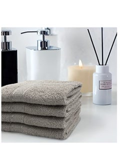 اشتري Daffodil (Light Grey) Premium Face Towel (30x30 Cm-Set of 12) 100% Cotton, Highly Absorbent and Quick dry, Hotel and Spa Quality Bath linen with Stripe Diamond Dobby-500 Gsm في الامارات