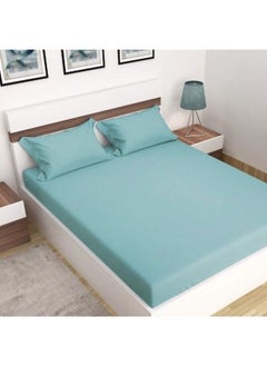 اشتري Orchard Exclusive (Sea Green) King Size Fitted Sheet and Pillow covers (Set of 3 Pcs) Cotton percale Weave, Soft and Luxurious, High Quality Bed linen -180 TC في الامارات