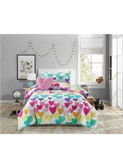 Buy 3-Piece Tiny Hearts Comforter Set With Toy 135x220Cm in UAE