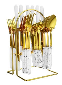 اشتري 25 PCS Stainless Steel Spoons Forks Knives Cutlery Set في السعودية