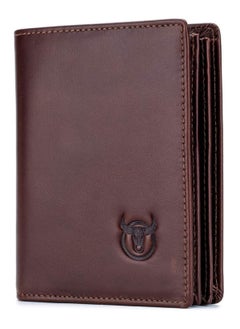 Buy Men's Genuine Leather Wallet   RFID Blocking Wallet 14 Card Slots  1 ID Window and Large Capacity Can Hold 50 Currency Notes in UAE