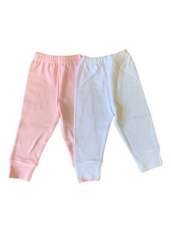 Buy 2 piece Cotton Baby Pants Pink and white Size 1 in Egypt