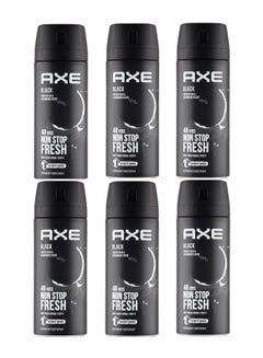 Buy Non Stop Fresh Black Body Spray Deodorant (Pack of 6) in UAE