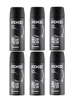 Buy Non Stop Fresh Black Body Spray Deodorant (Pack of 6) in UAE